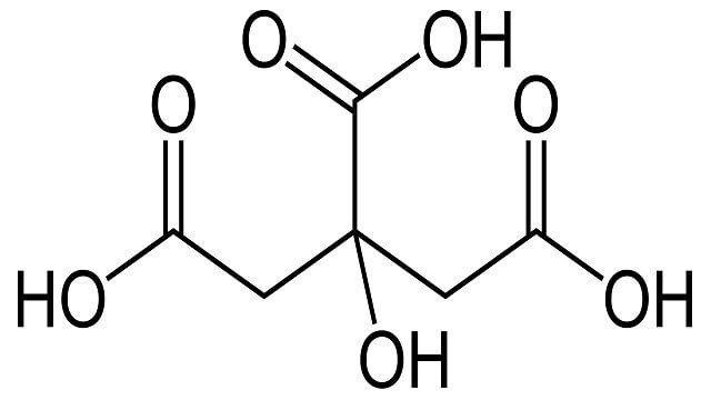 فرمول ساختاری اسید سیتریک