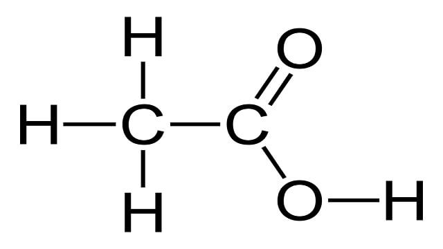 فرمول ساختاری اسید استیک