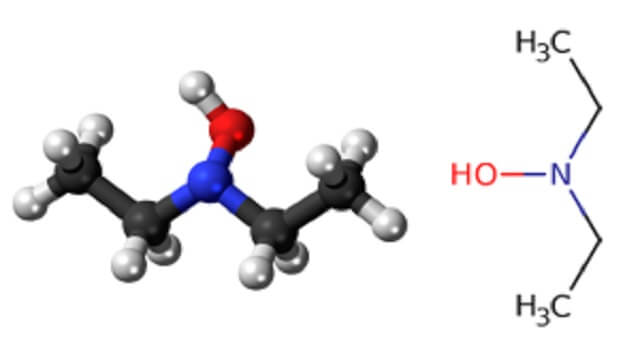 ساختار شیمیایی دی اتیل هیدروکسیل آمین