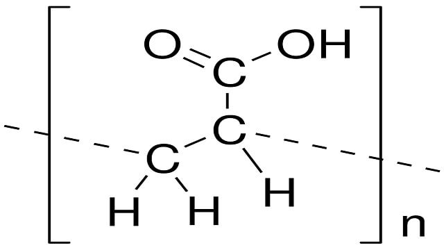 فرمول ساختاری پلی اکریلیک اسید